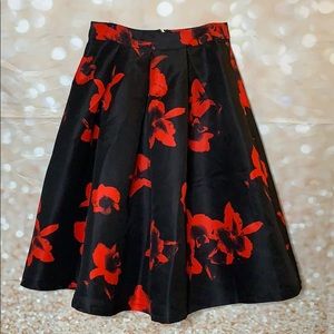 Red/Black Floral Skirt